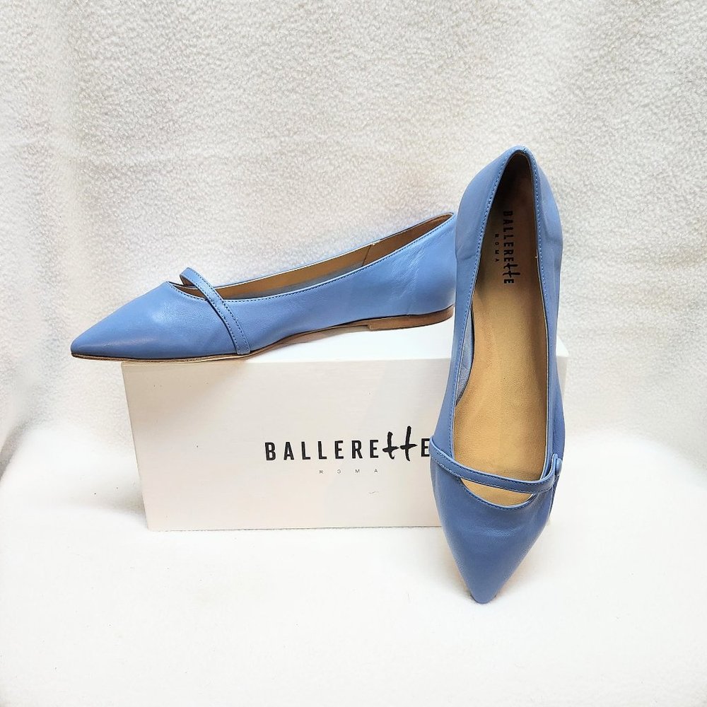 Ballerette blue leather ballet flats sz 42